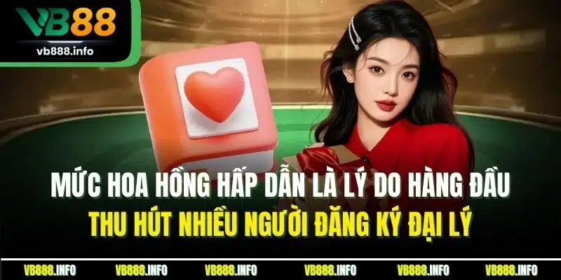 Đăng Ký Đại Lý | Cơ Hội Kinh Doanh Không Cần Vốn Tại VB88 2 Mức hoa hồng hấp dẫn là lý do hàng đầu thu hút nhiều người đăng ký đại lý