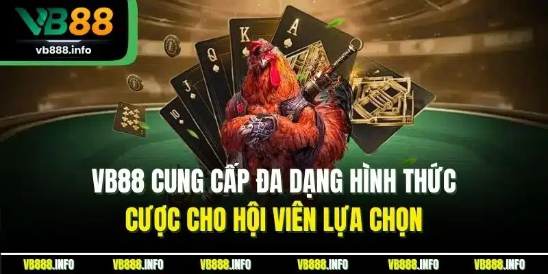 Mẹo Chơi Đá Gà Hiệu Quả - Top Thủ Thuật Đặt Cược Tại VB88 4 VB88 cung cấp đa dạng hình thức cược cho hội viên lựa chọn